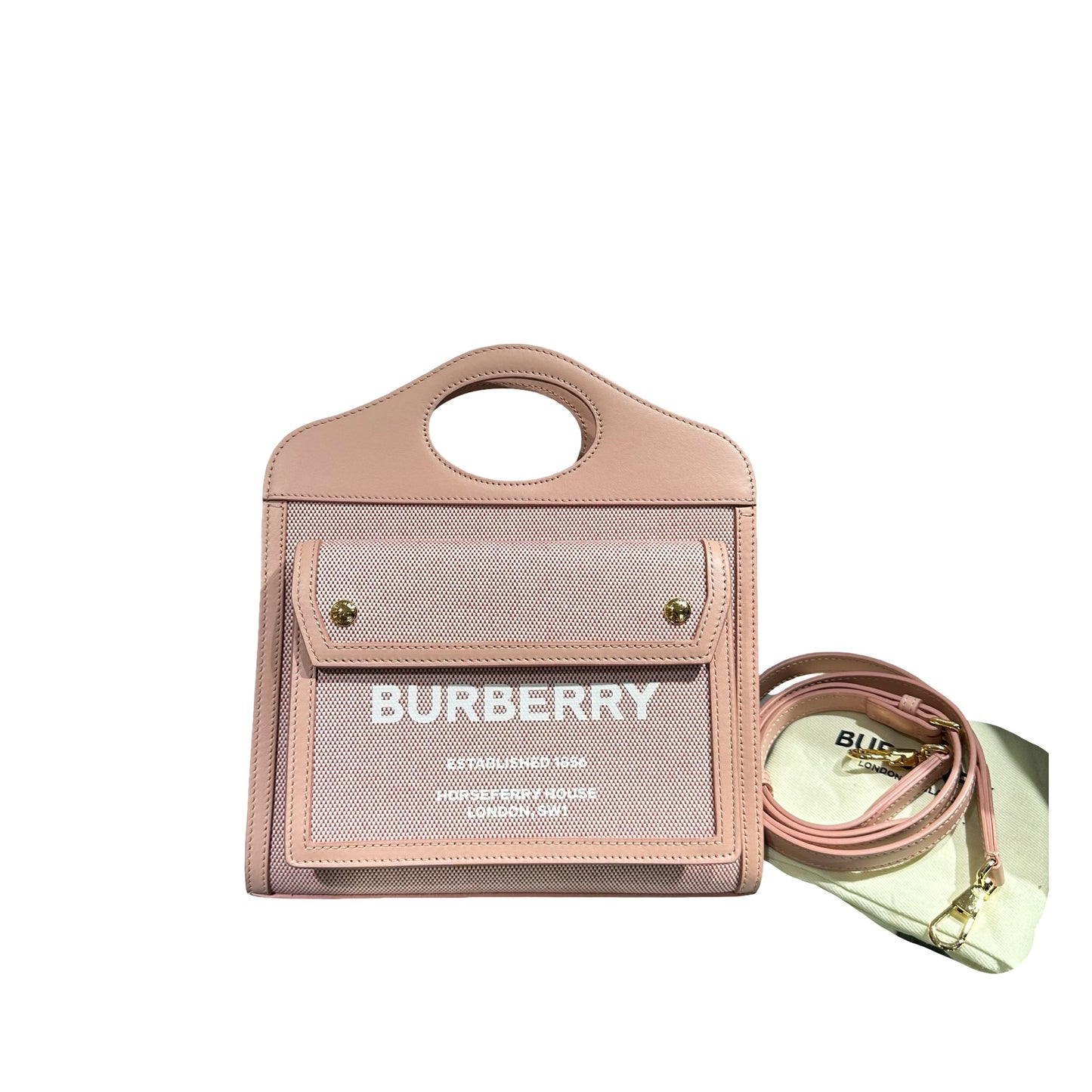 BURBERRY MINI POCKET PINK CANVAS GHW [30001117]