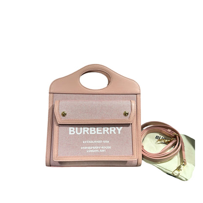 BURBERRY MINI POCKET PINK CANVAS GHW [30001117]