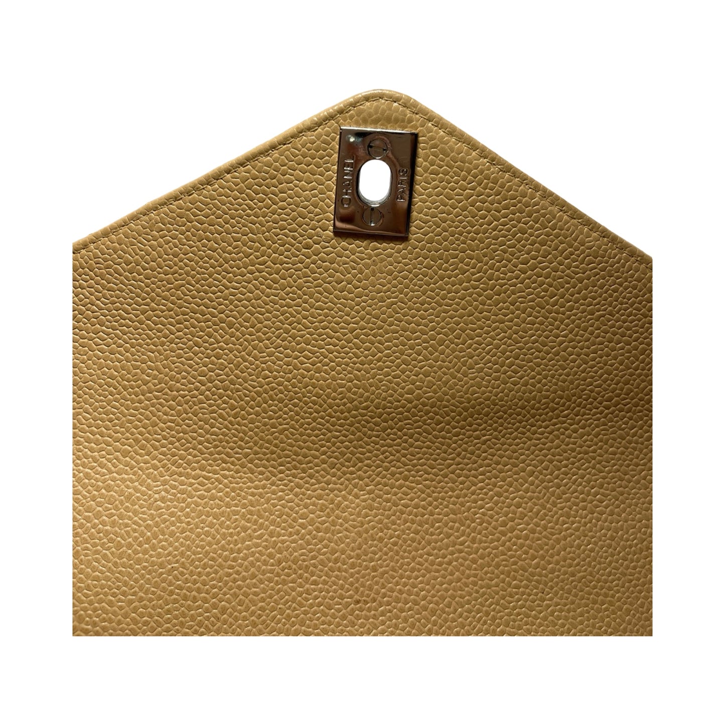 Used Chanel Caviar Leather Kelly Vintage Shoulder Bag Beige PHW