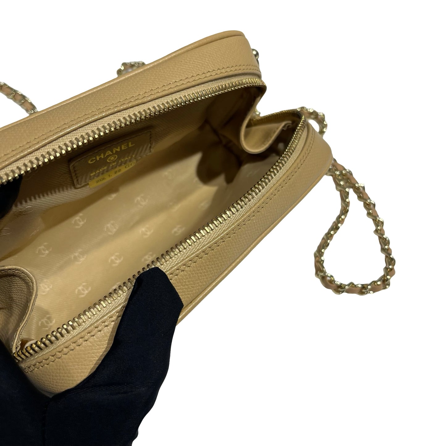 CHANEL CLUTCH BEIGE CALFSKIN GHW [3000697]