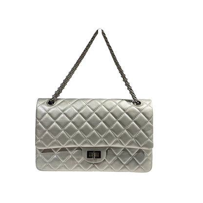 CHANEL SILVER PHW 2.55 27CM LAMBSKIN [3001051]