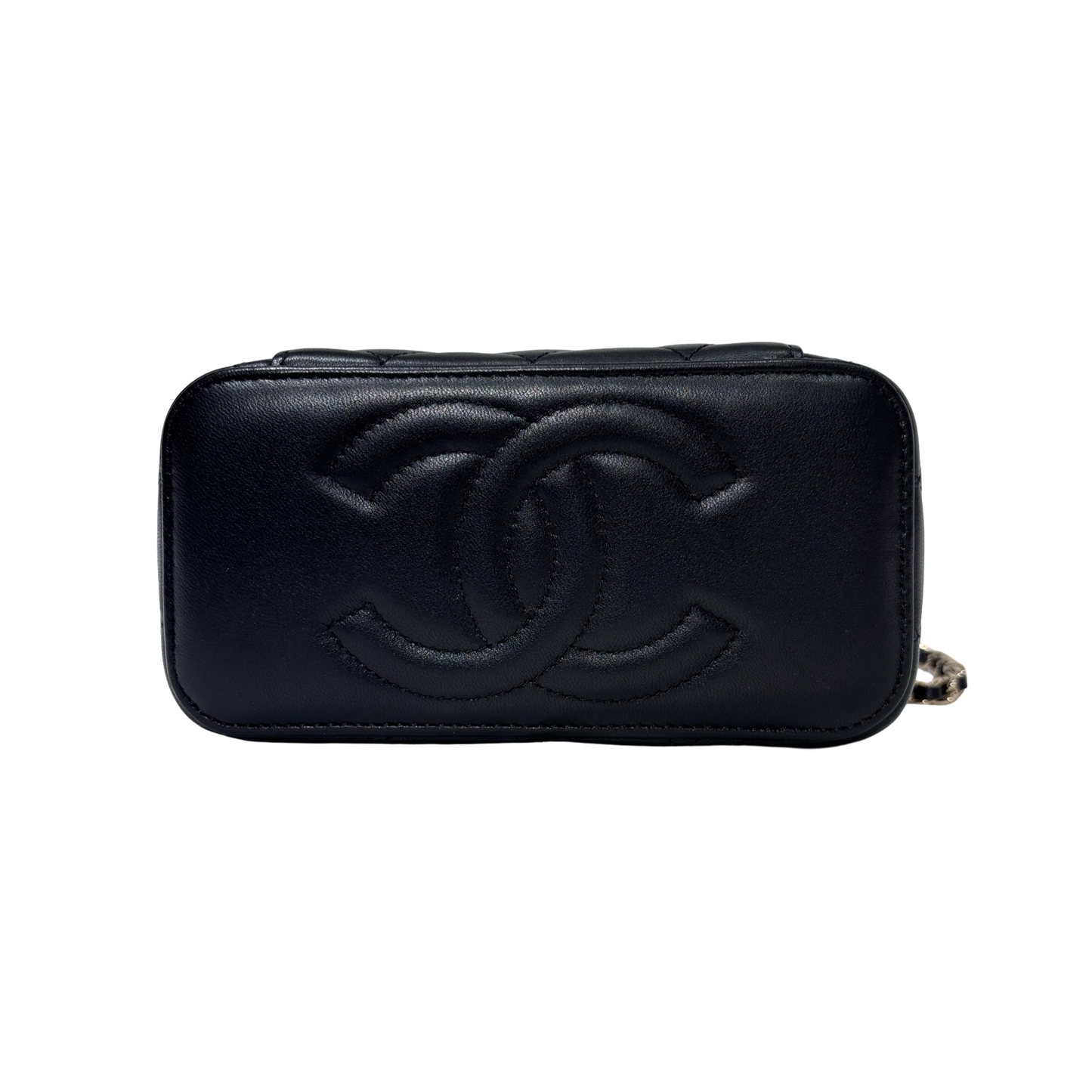 CHANEL VANITY CASE BLACK GHW LAMBSKIN AP2199 [3000210]
