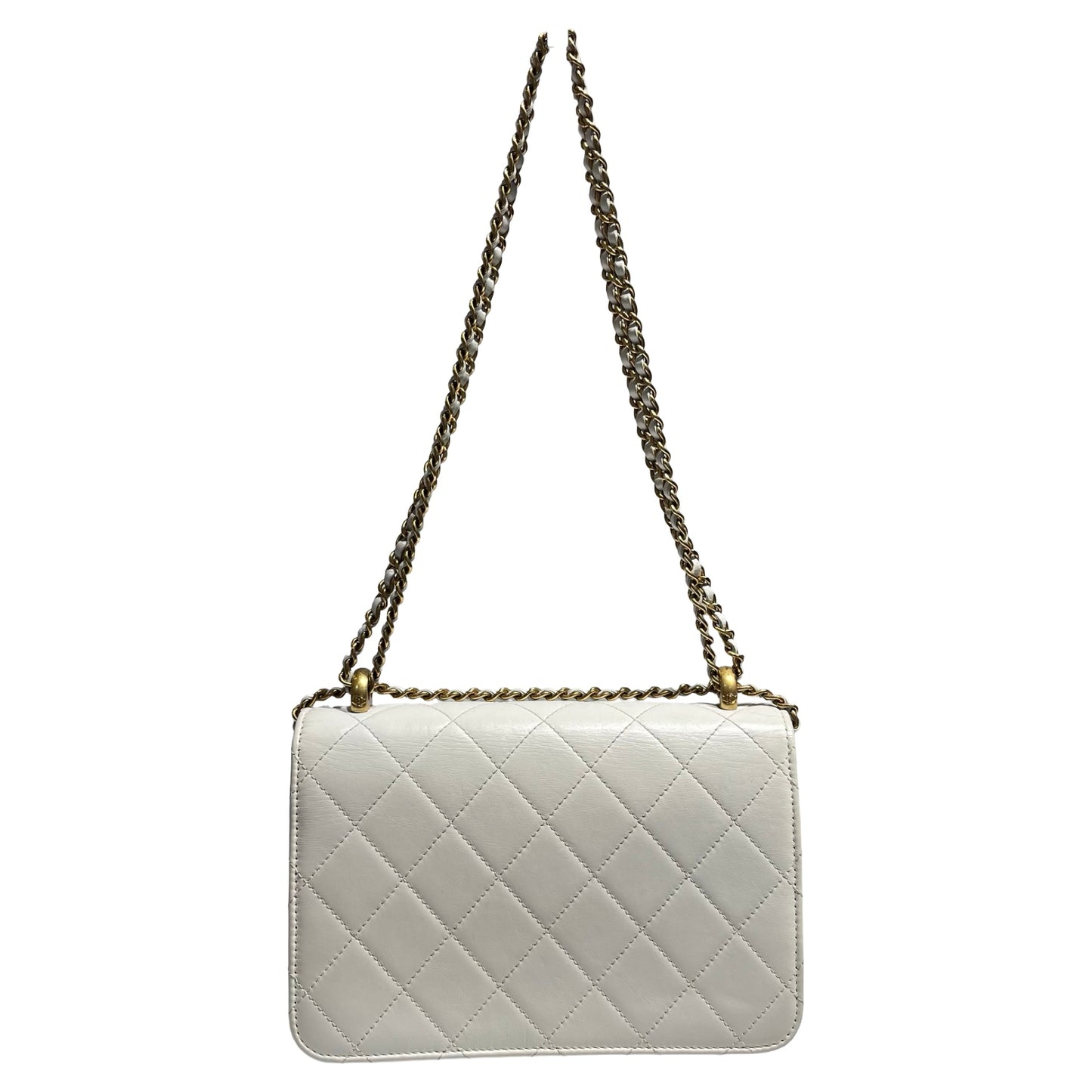 CHANEL 21A WHITE PREFECT FIT SMALL 22 CHAIN SHOULDER BAG [3000532]