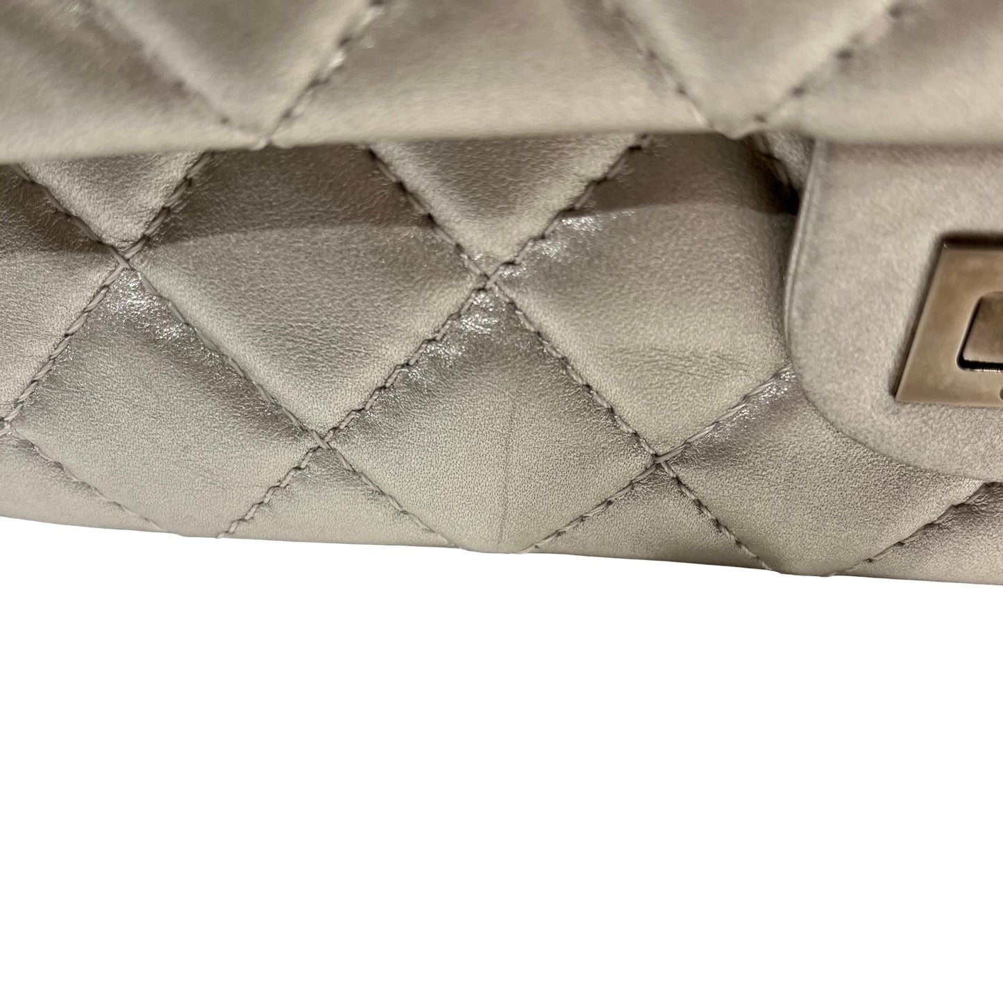 CHANEL SILVER PHW 2.55 27CM LAMBSKIN [3001051]