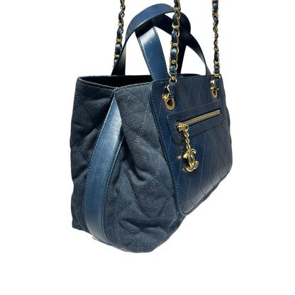 Calf Skin,Denim  Two Way Shoulder Bag [101562]