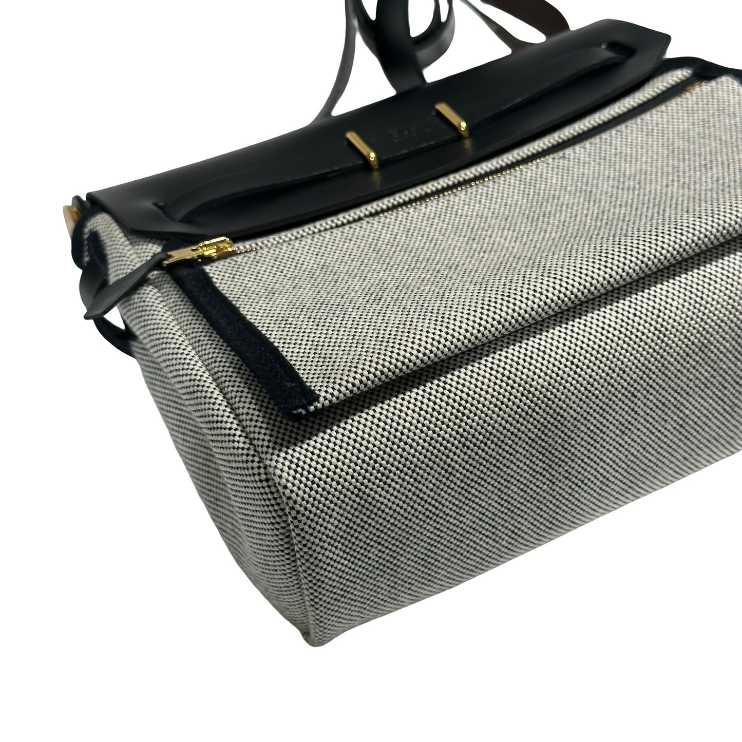 HERMES BLACK CANVAS GHW MINI HERBAG ［3000281］