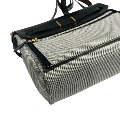 HERMES BLACK CANVAS GHW MINI HERBAG ［3000281］