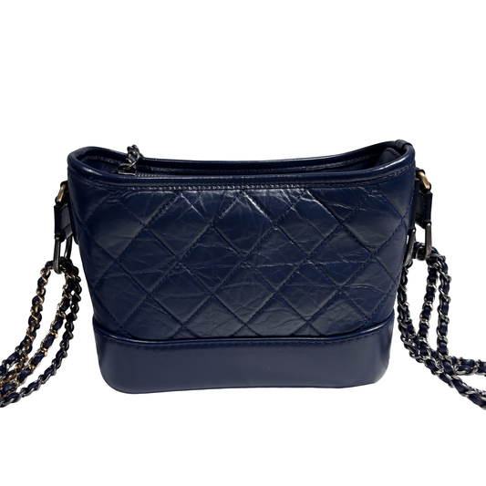 CHANEL GABRIELLE SMALL NAVY CHAIN SHOULDER BAG[3000221]