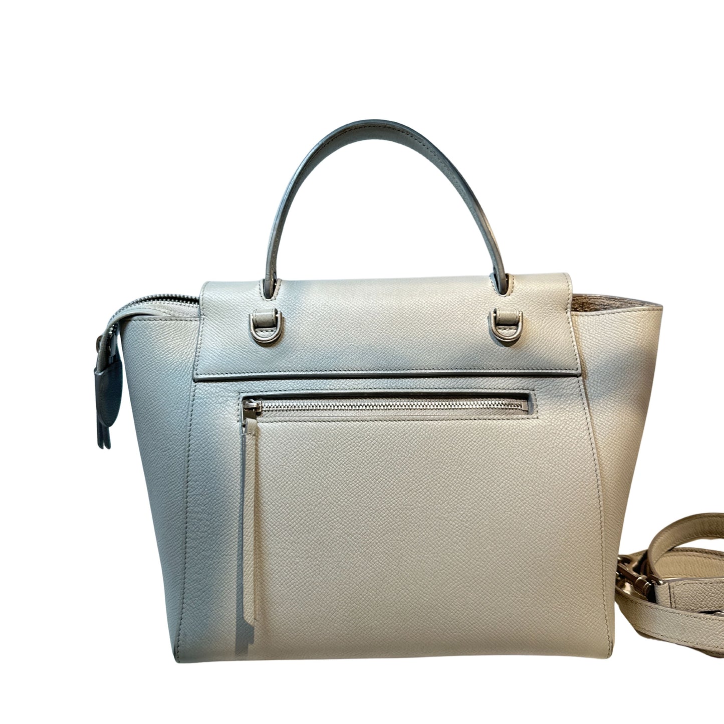 Used CÉLINE Belt Shoulder Bag Grey PHW