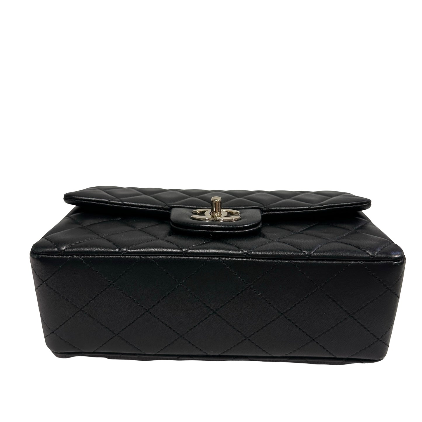 Used CHANEL Lambskin Quilted Mini Flap Bag Coco Charms Mini Bag Black Gold Hardware