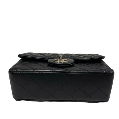 Used CHANEL Lambskin Quilted Mini Flap Bag Coco Charms Mini Bag Black Gold Hardware