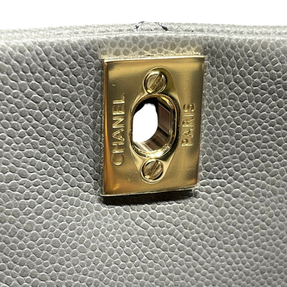 Used CHANEL Caviar Leather Small Duma Backpack Grey GHW