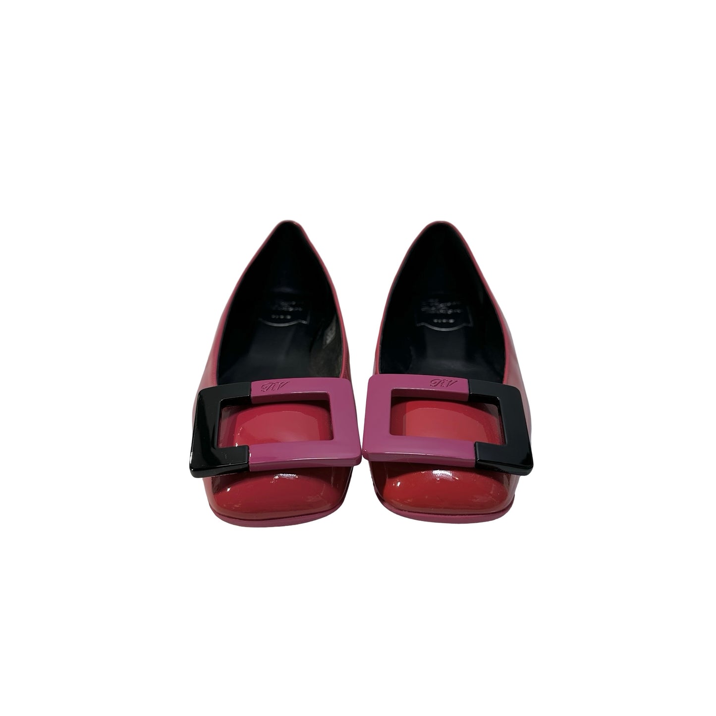 Used ROGER VIVIER Patent Leather Belle Vivier Trompette Shoes Red