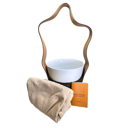 Used LOUIS VUITTON Monogram Canvas Objets Nomades Single Floral Pot Accessories Brown White