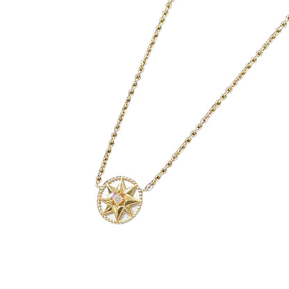 Used DIOR Yellow Gold Mother of Pearl Diamond Petite joaillerie RDV Necklace Necklace GHW