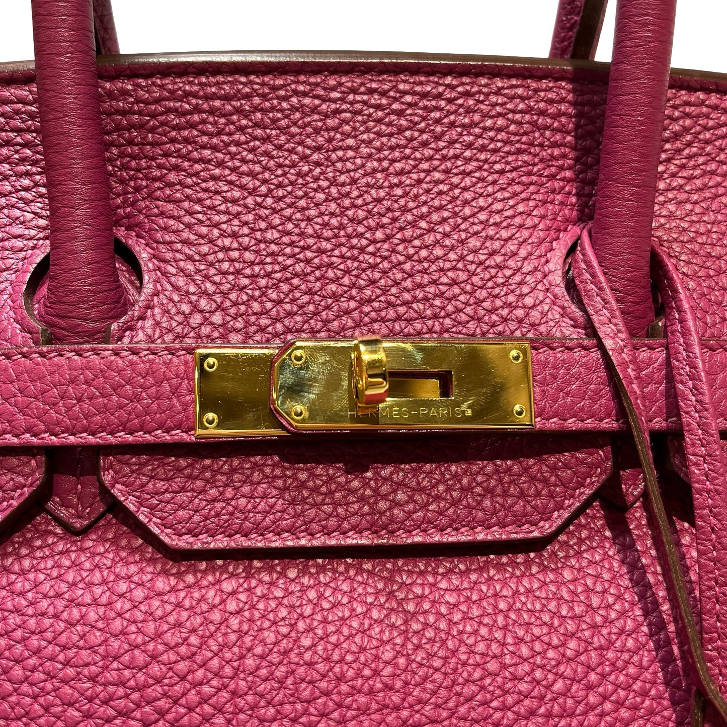 Used Hermès Calfskin Leather Birkin 35 Tote Bag GHW Purple