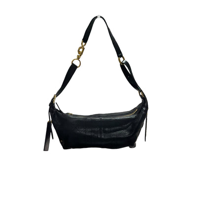 Used DIOR Calfskin Leather D-Joy Medium Shoulder Bag Black