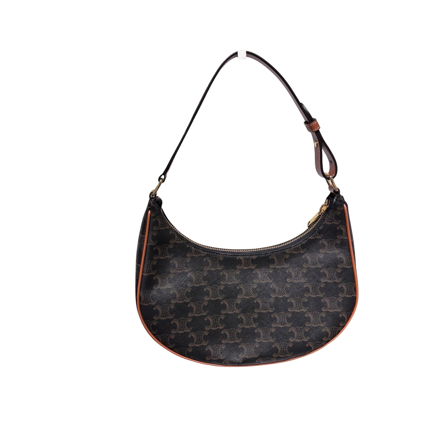 Used CÉLINE Canvas Ava Handbag Black Brown GHW