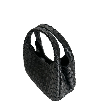 Used BOTTEGA VENETA Intrecciato Leather Jodie Handbag Black