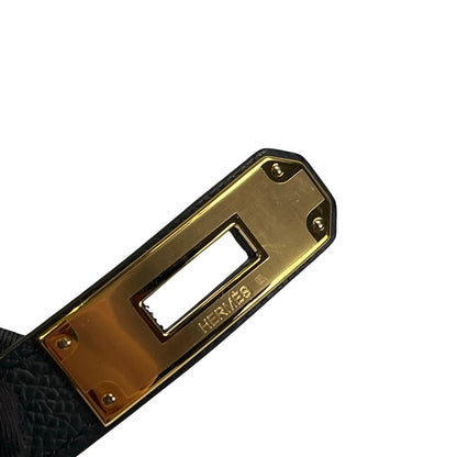 Brand New HERMES Leather Kelly Belt Black Gold