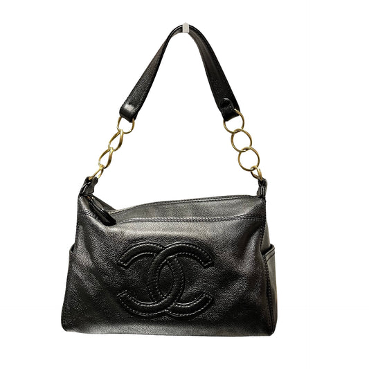 Used CHANEL Vintage Hobo Hobo Bag Black GHW