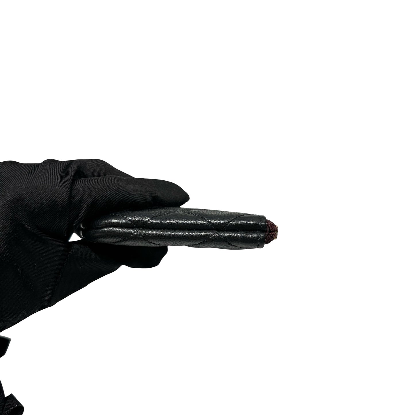 Used CHANEL Lambskin Leather POUCH Wallet Black