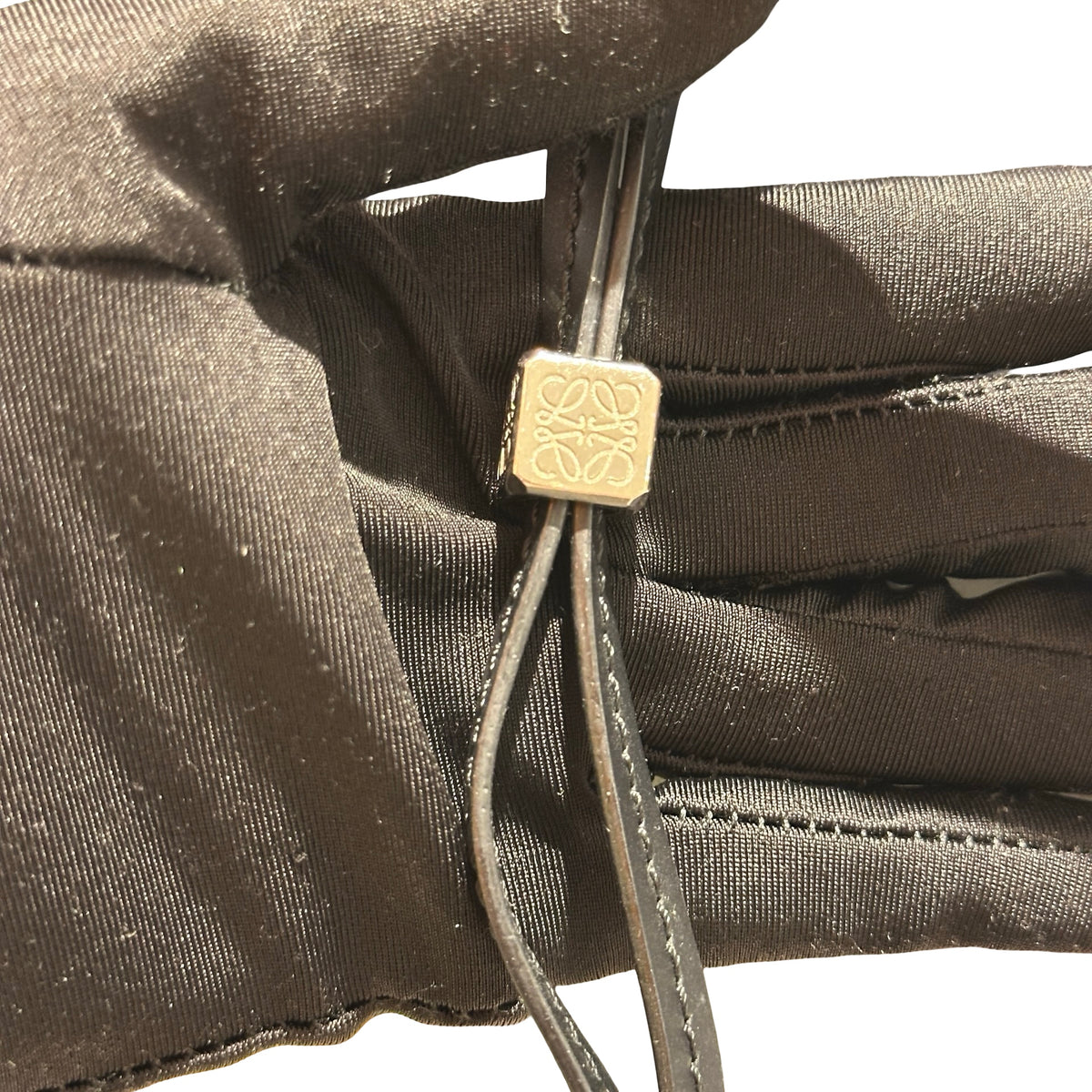 Used LOEWE Solid Balloon Bucket Bag Navy Blue Black