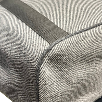Used HERMES Canvas Animaux Nattes Nappy Bag Tote Bag Grey