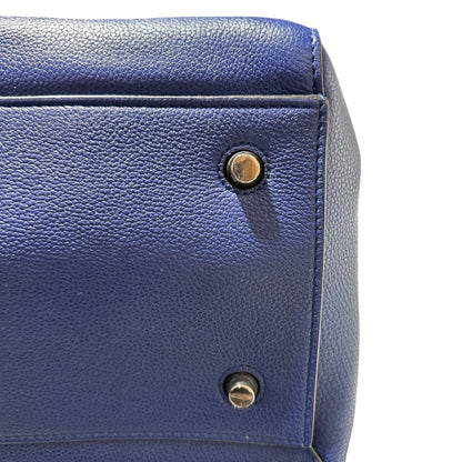 Used CÉLINE Edge Handbag Navy Blue PHW