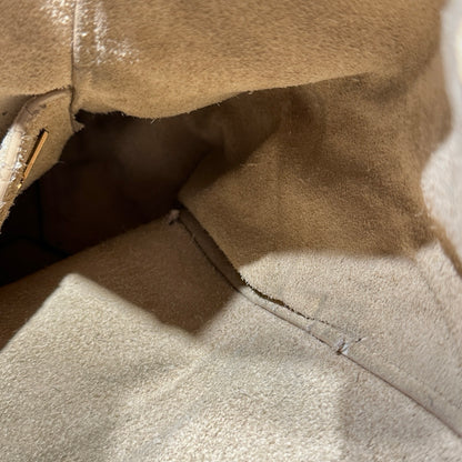 Used CÉLINE Seau Sangle Medium Shoulder Bag Beige GHW