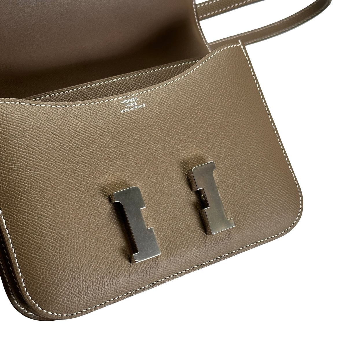 Brand New HERMES Epsom Leather Constance Crossbody Bag Etoupe