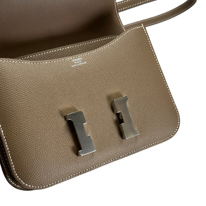 Brand New HERMES Epsom Leather Constance Crossbody Bag Etoupe