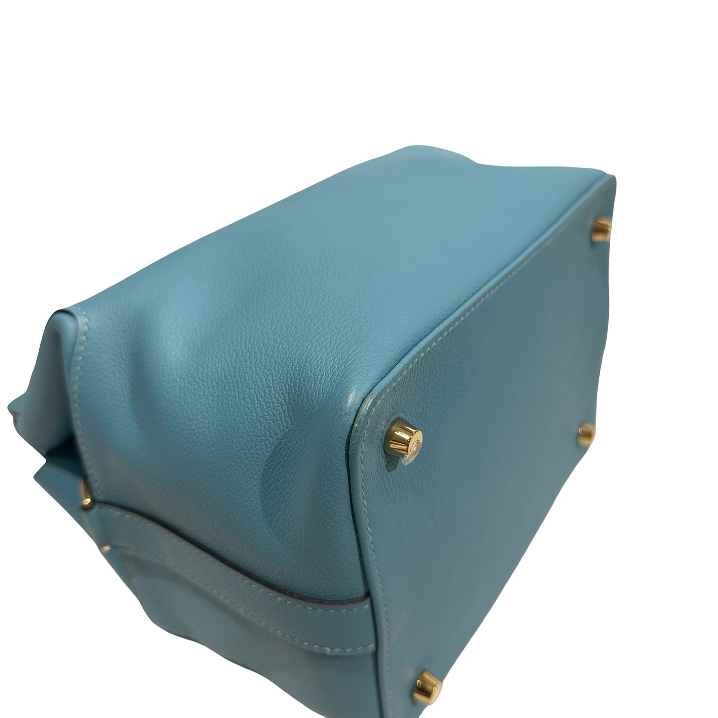 Used Hermès Swift leather Toolbox 20 Handbag P3 Bleu Du Nord PHW