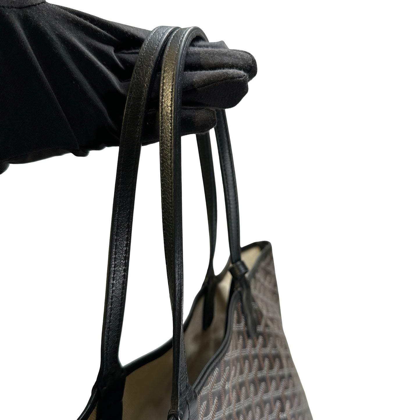 Used GOYARD Goyardine Saint Louis Tote Bag Black GHW