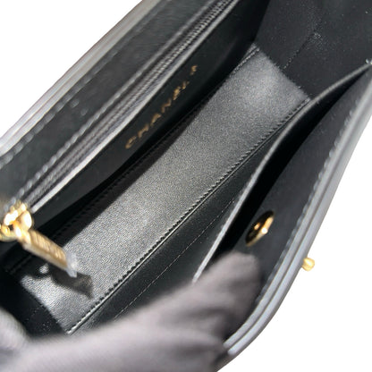 Brand New CHANEL Caviar Coco Handle Handbag Brown Gold