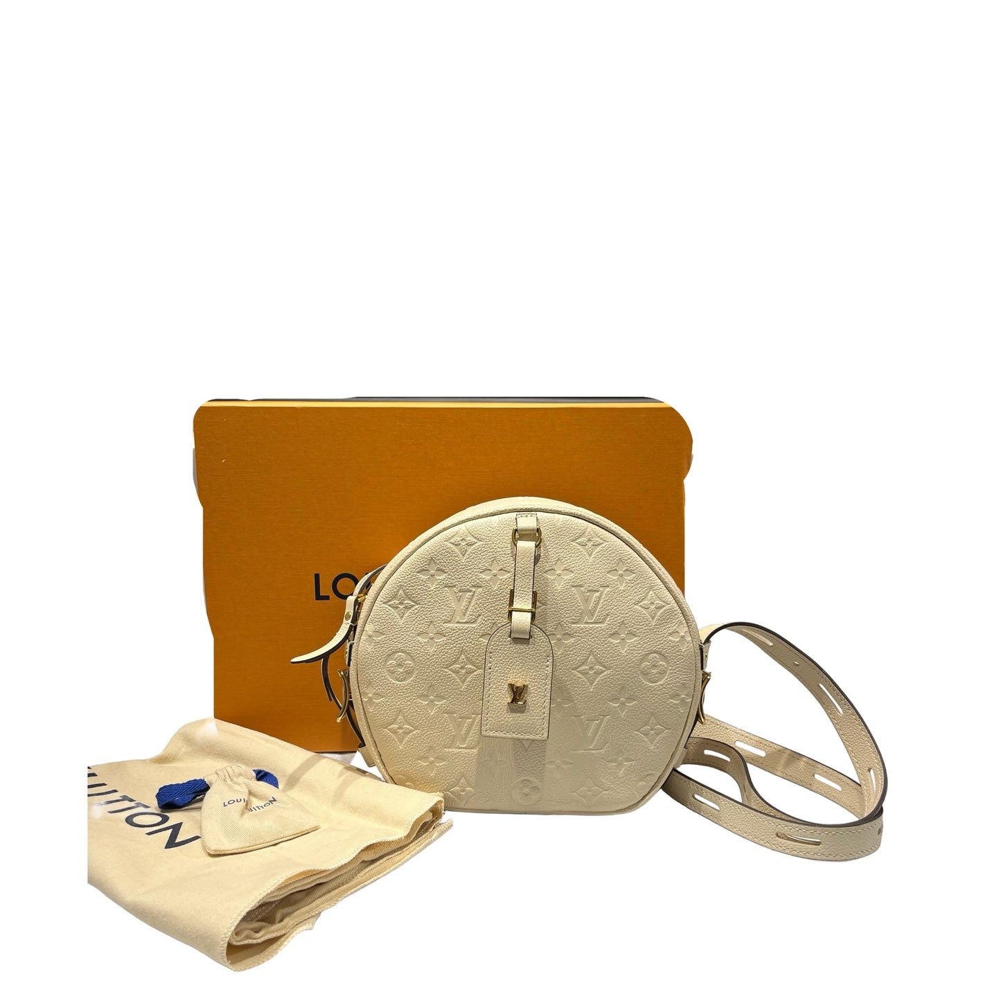 Used LOUIS VUITTON Calfskin Leather Cross Body Bag White GHW