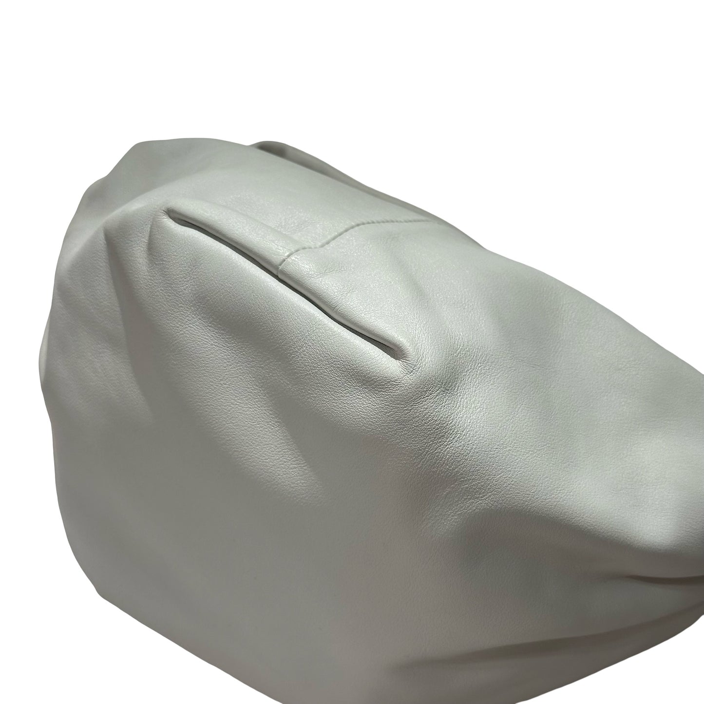 Used BOTTEGA VENETA Calfskin Leather Mini Double Knot Hobo Bag White