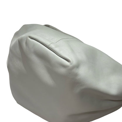 Used BOTTEGA VENETA Calfskin Leather Mini Double Knot Hobo Bag White
