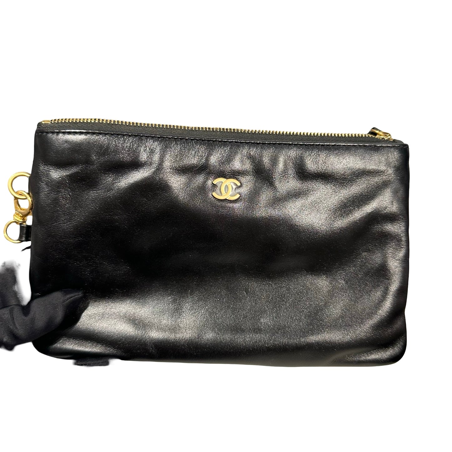 Used CHANEL Quilted Leather 22 Small Tote Bag Black Gold