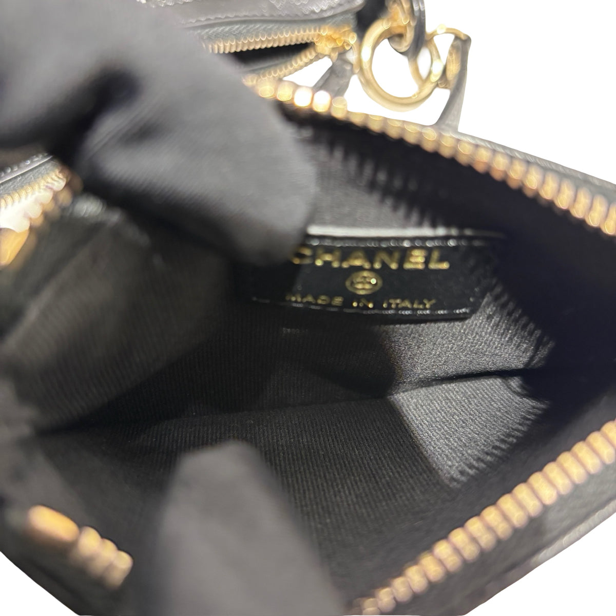 Used CHANEL Mesh 25S Half Moon Clutch Chain Shoulder Bag Black