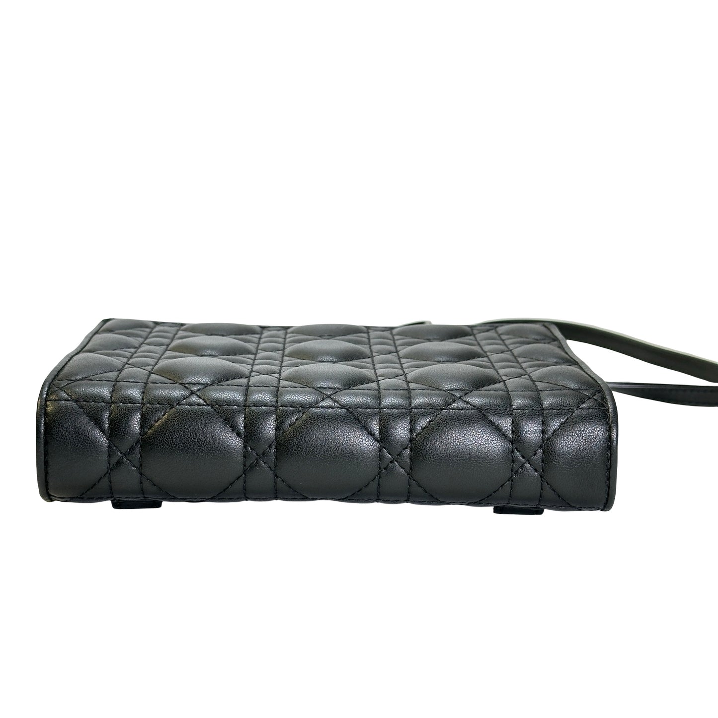 Used DIOR Cannage Lady Dior Crossbody Bag Black GHW