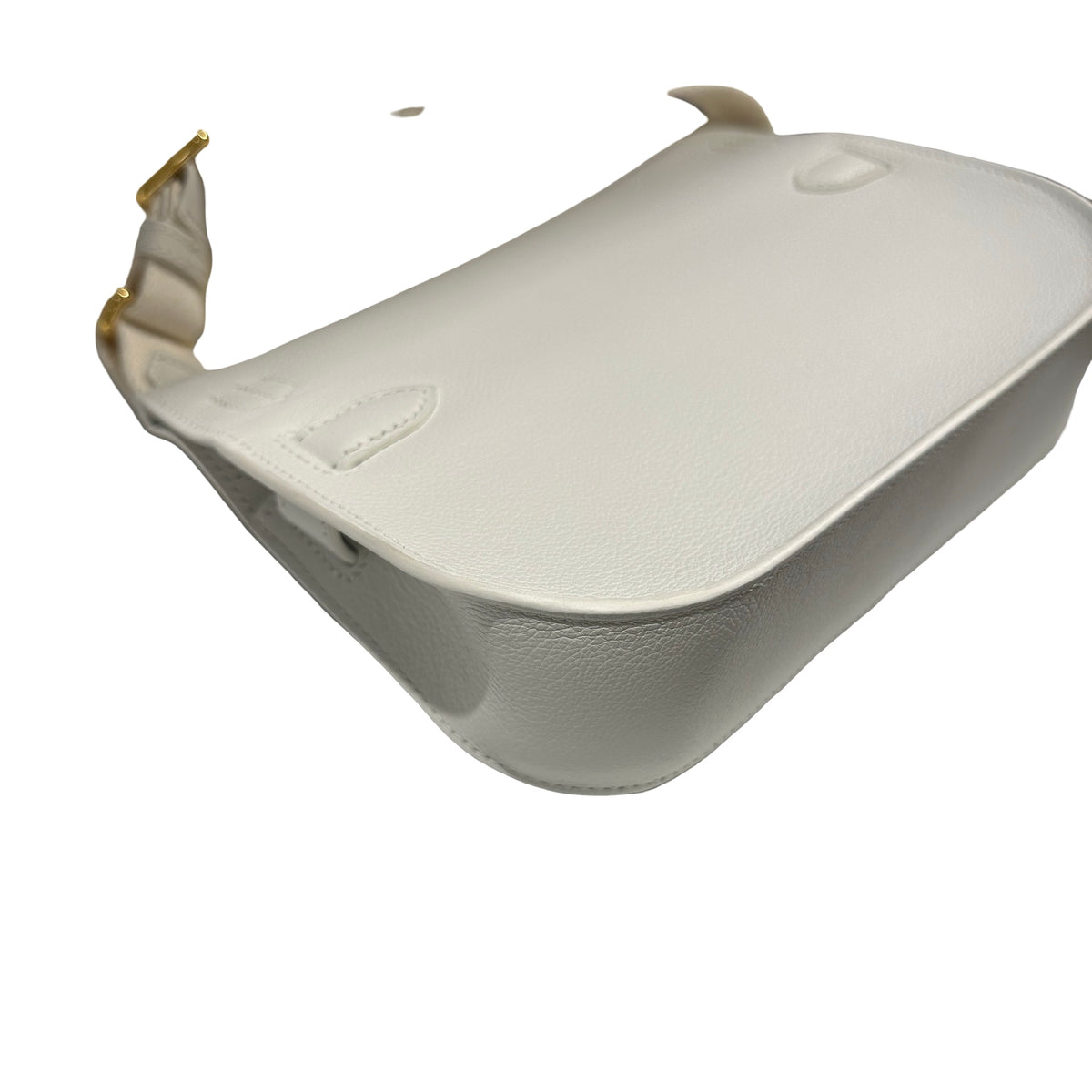 Used HERMES Evercolor Mini Jypsiere Cross body bag White GHW