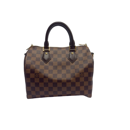 Brand New LOUIS VUITTON Damier Ebene Speedy 25 Handbag Brown，GHW