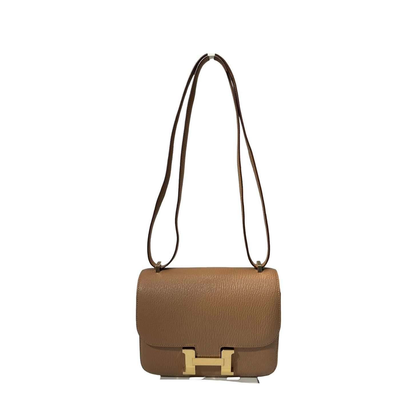 Used HERMÈS Chevre Goatskin Mini Constance Shoulder Bag GHW 2J