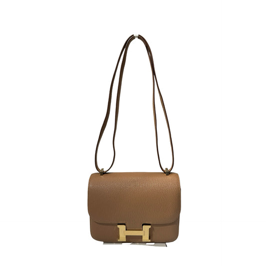 Used HERMÈS Chevre Goatskin Mini Constance Shoulder Bag GHW 2J