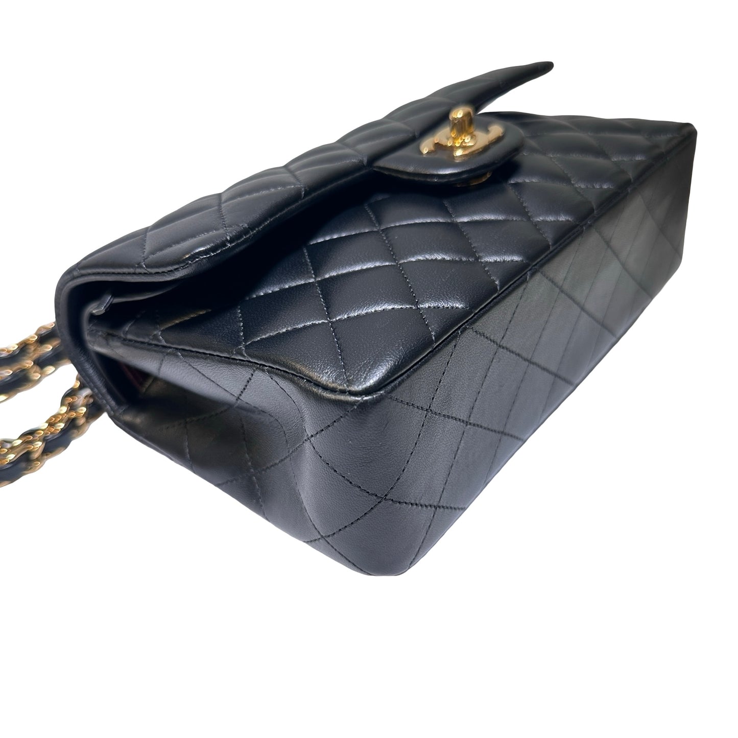Used Chanel Calfskin Leather CF 23 Shoulder Bag Black GHW