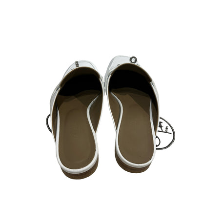 Used HERMES Leather Oz Mule Shoes White