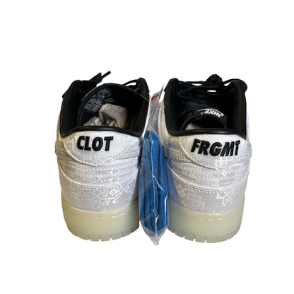 Brand New NIKE Silk Embroidery Dunk Low Clot Fragment Design Sneakers White Black
