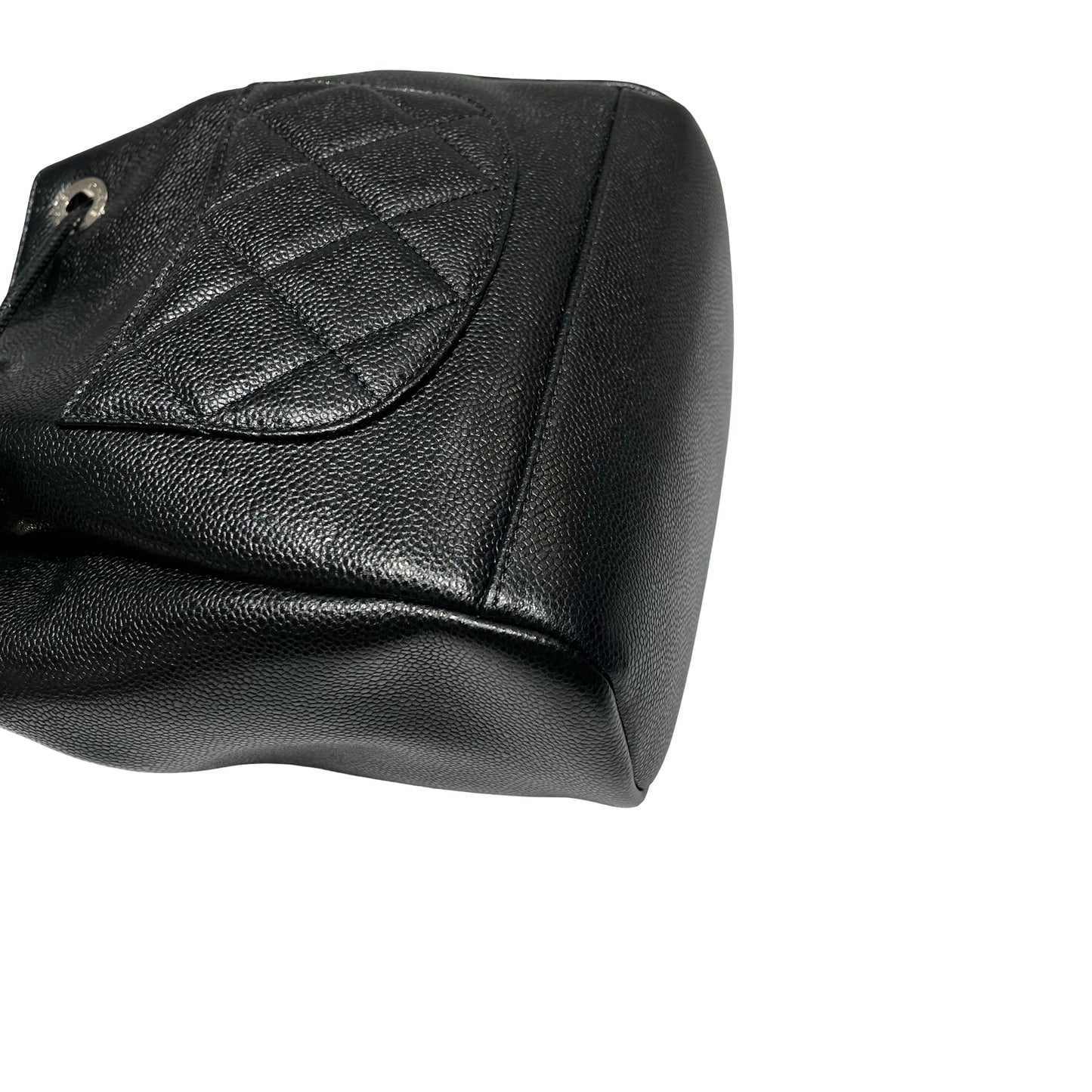 Used CHANEL Calfskin Leather Cross Body Bag Black GHW