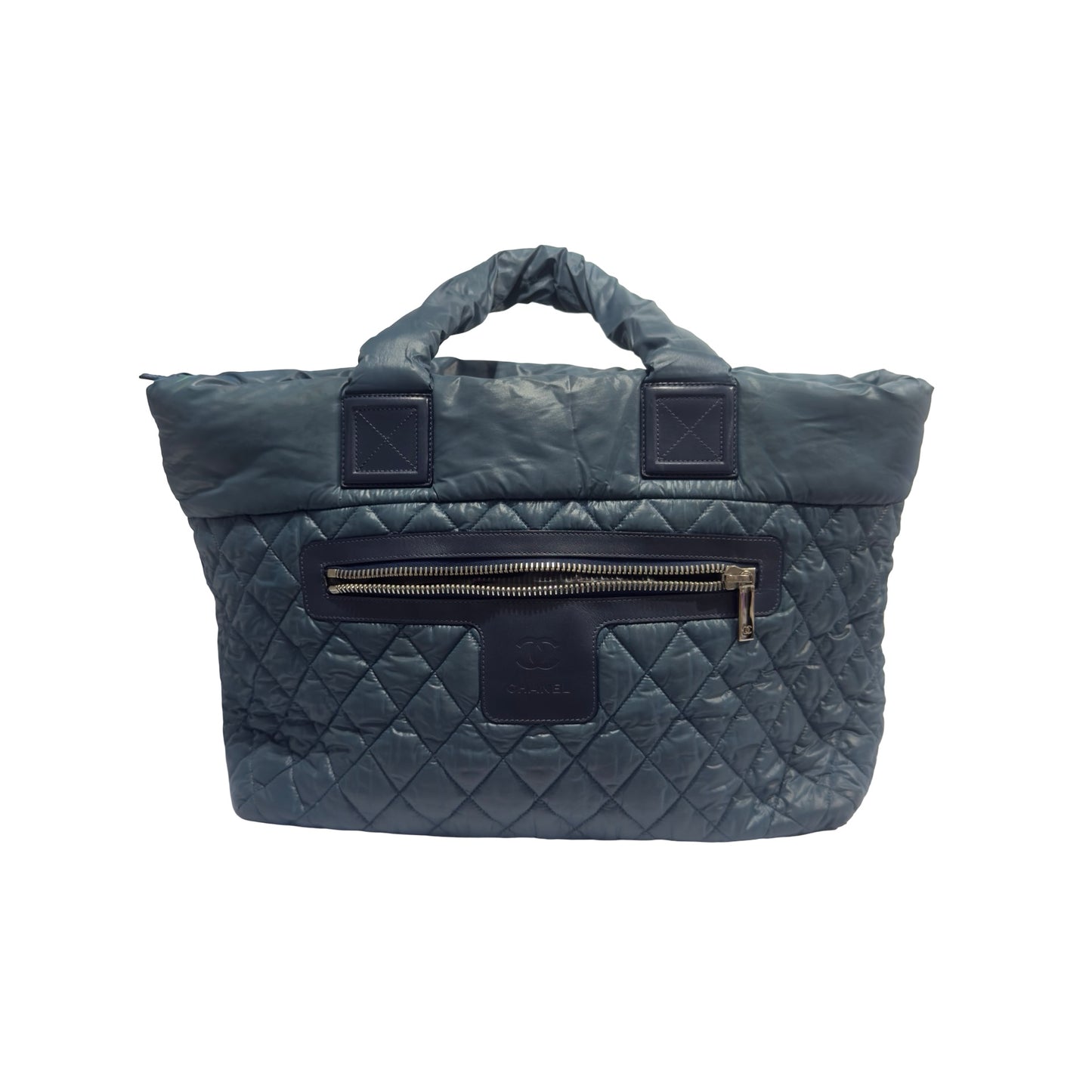 Used CHANEL Quilted Cocoon Tote Bag Navy
